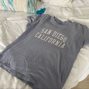 J Galt San Diego California Tee Brandy Melville Shirt in light Blue /gray color